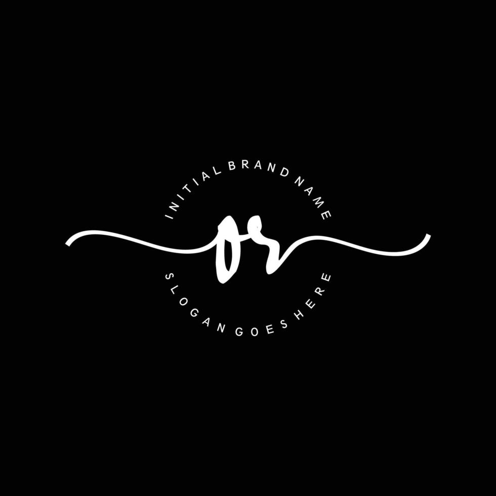 Initial OR handwriting logo template vector