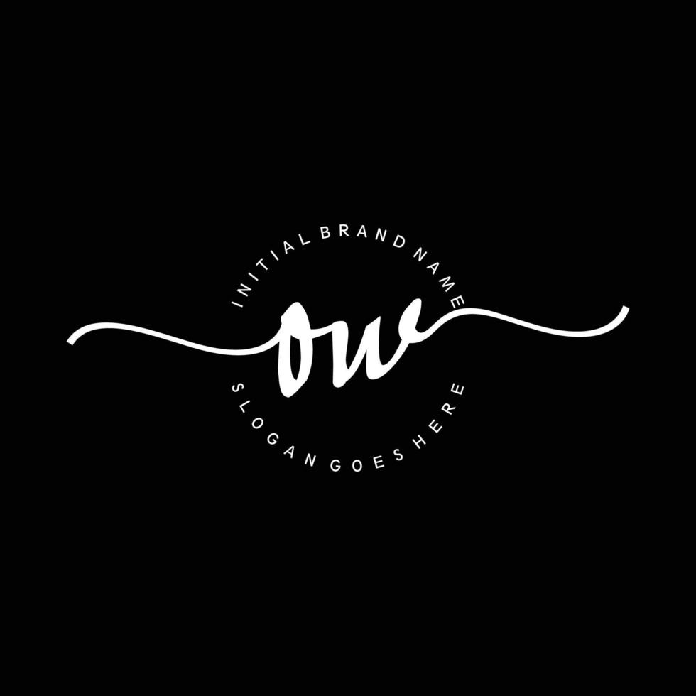 Initial OW handwriting logo template vector