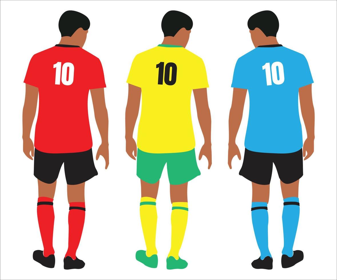 Football Player Flat Illustration Vector, T Shirt Mockup Vector