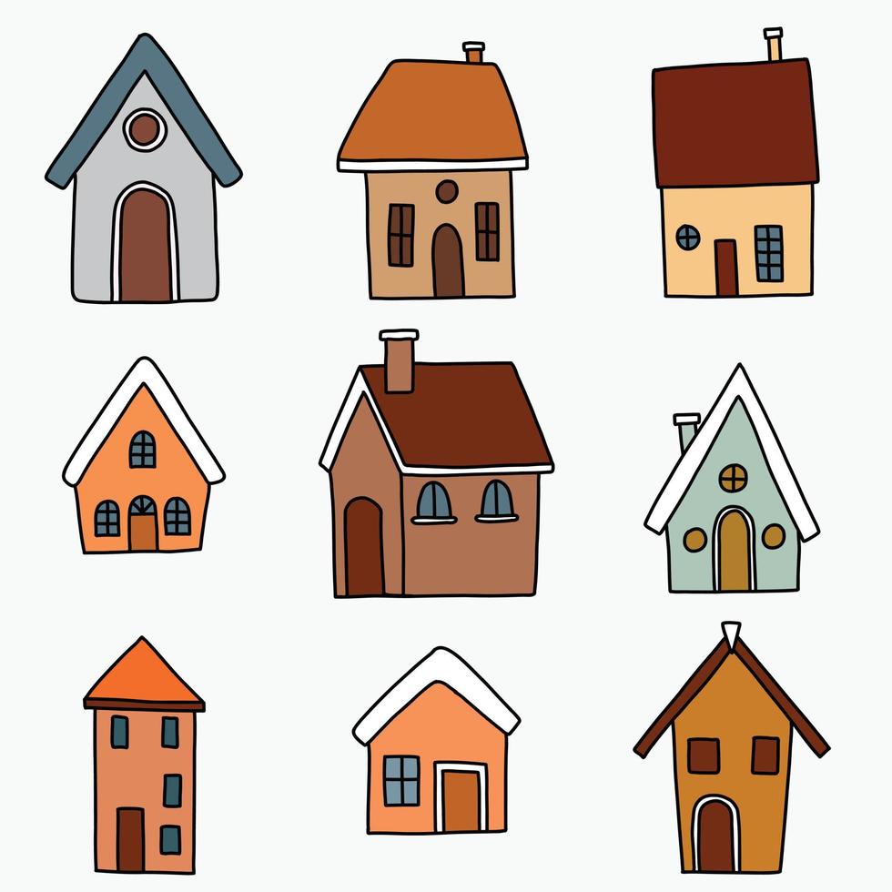 Doodle freehand drawing of a small cottage. vector