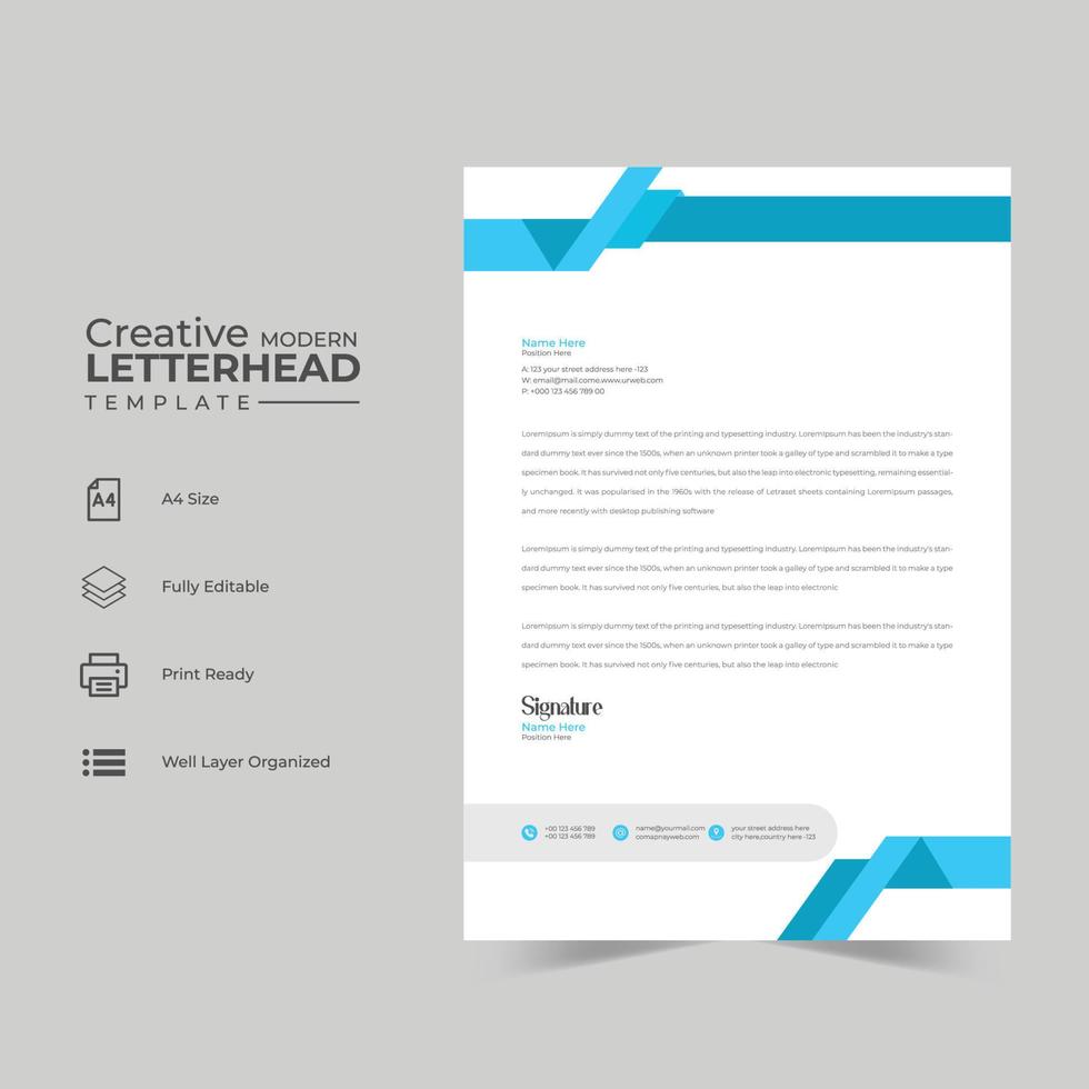 Letterhead design template design vector