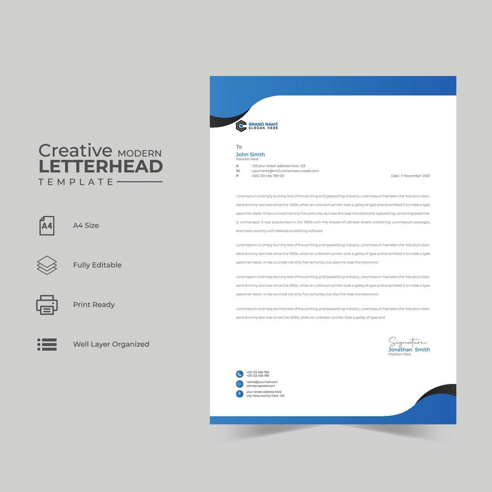 Letterhead design template design vector