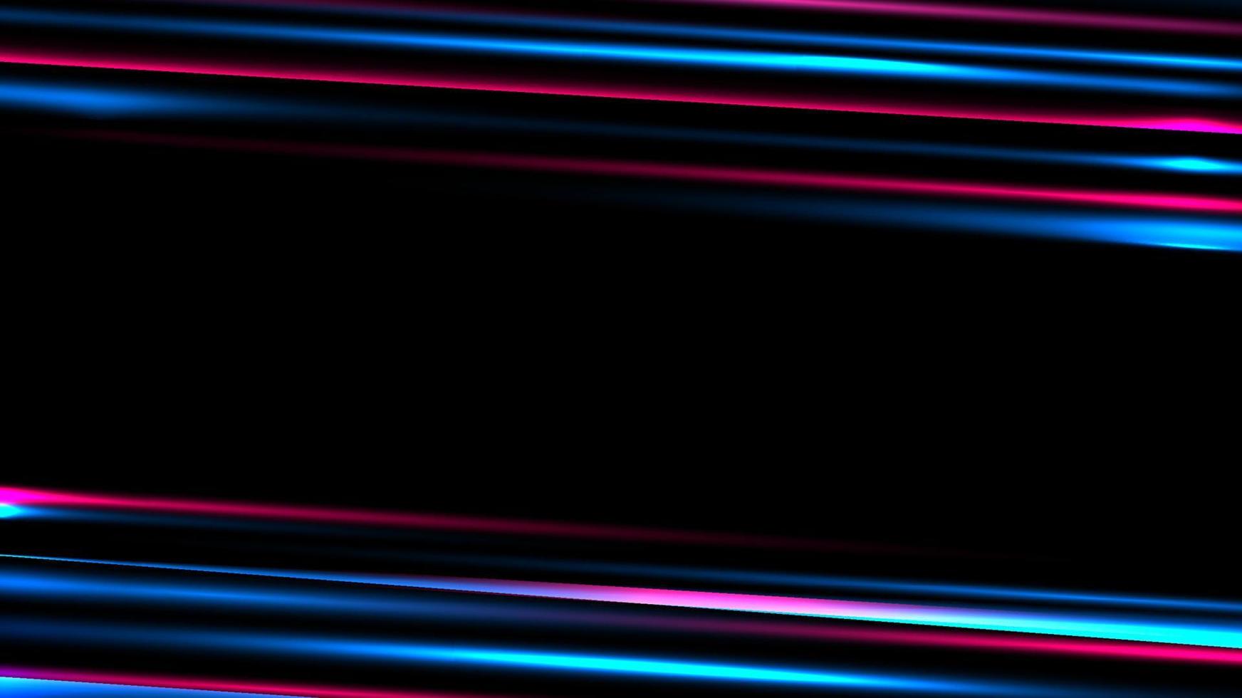 Abstract blue and red neon lighting speed blurred motion effect on black background vector