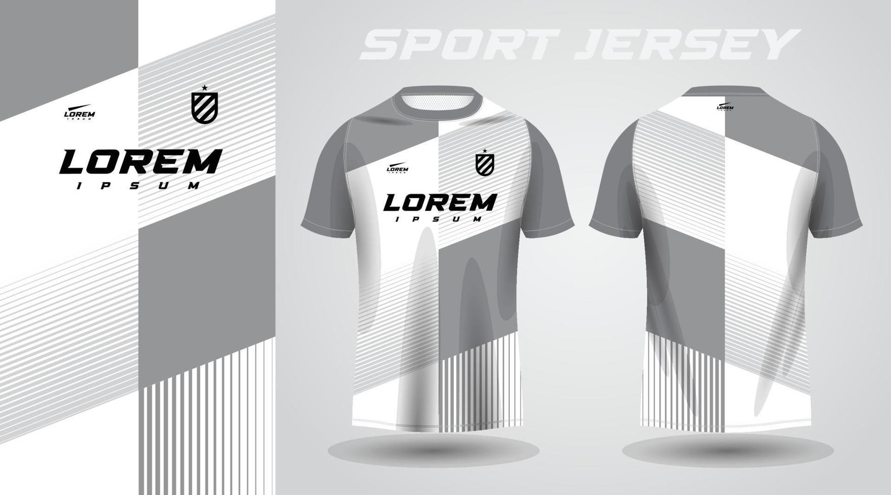 diseño de jersey deportivo de camisa gris blanca vector