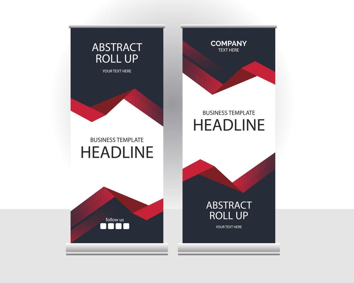 abstract banner roll up set, standee banner template, Modern banner design vector