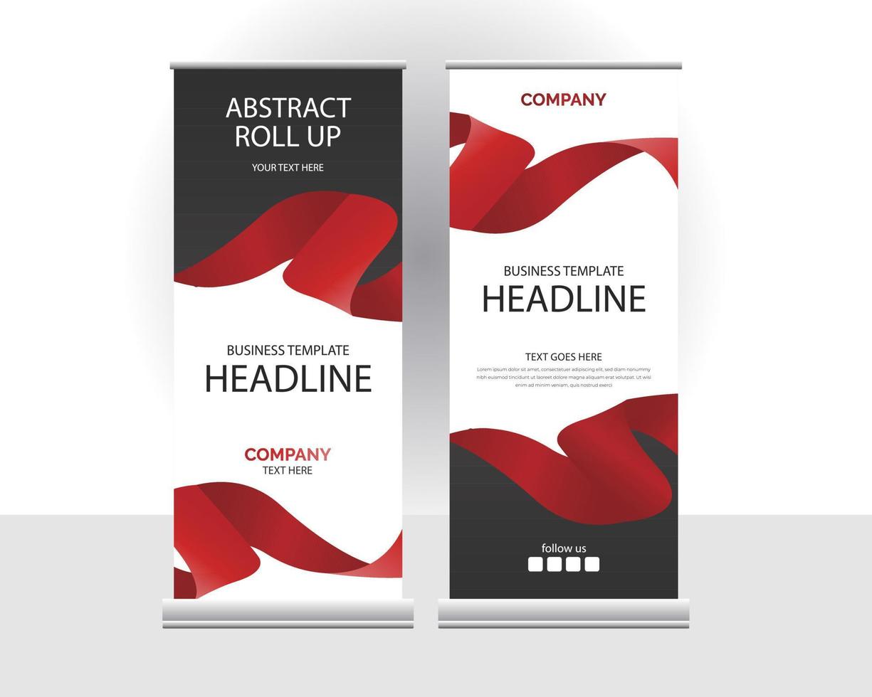 abstract banner roll up set, standee banner template, Modern banner design vector