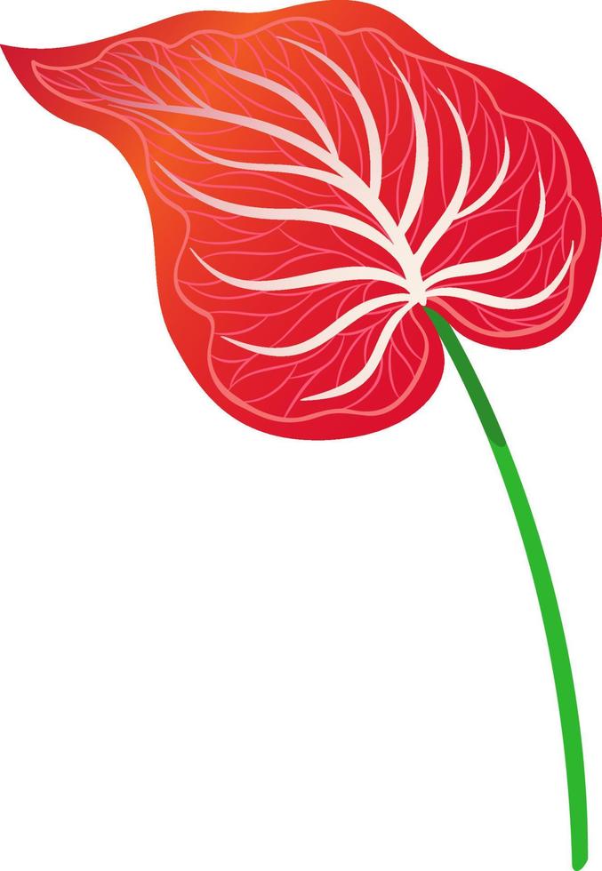 pintura de plantas de follaje rojo vector