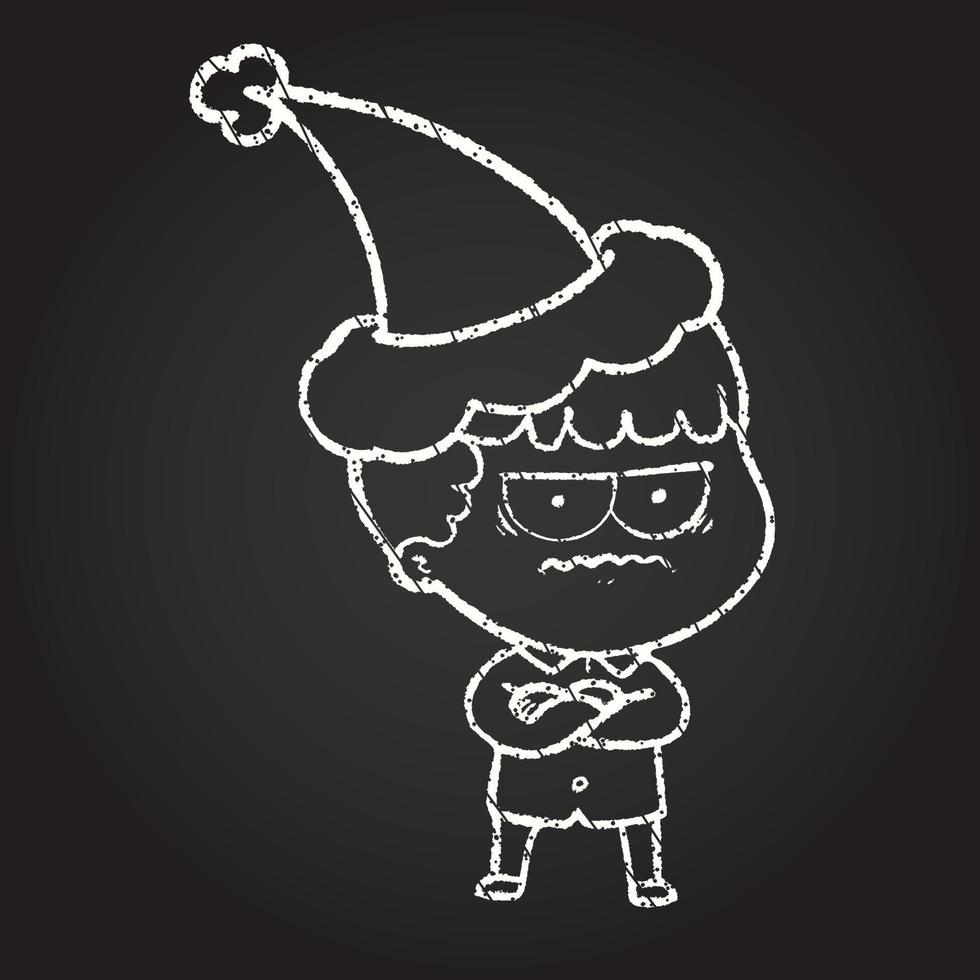 Christmas Man Chalk Drawing vector