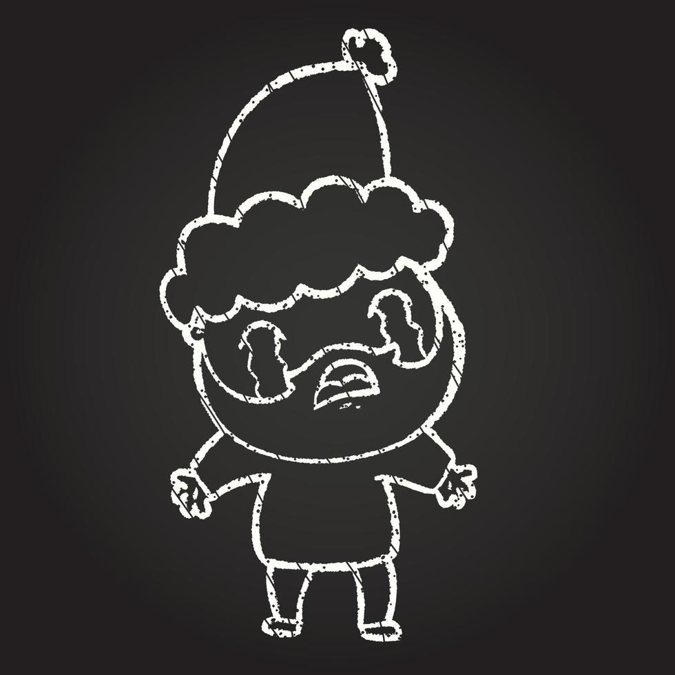 Crying Santa Chalk Drawing vector