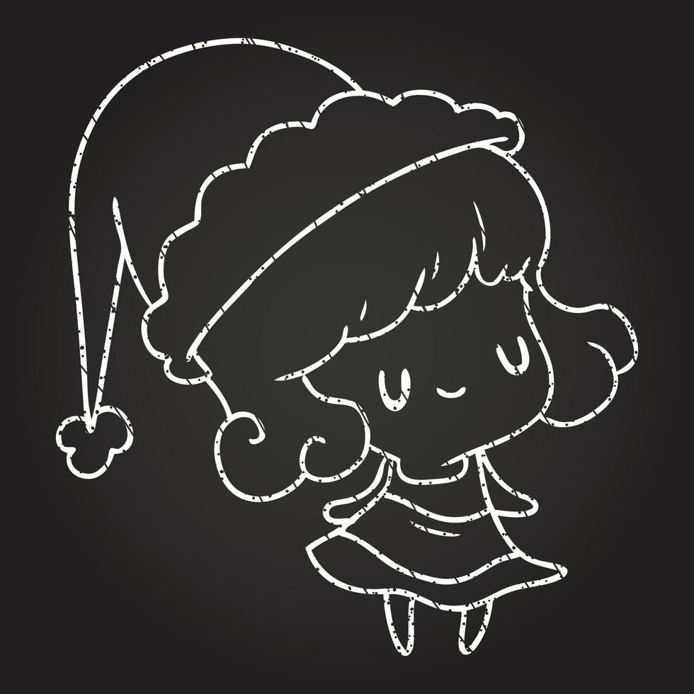 Festive Woman Chalk Drawing vector
