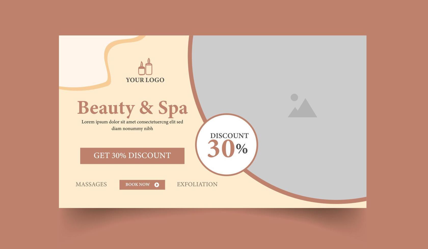 beauty and spa social media marketing promo video thumbnail. video cover photo for editable web banner and live stream business video thumbnail. vector