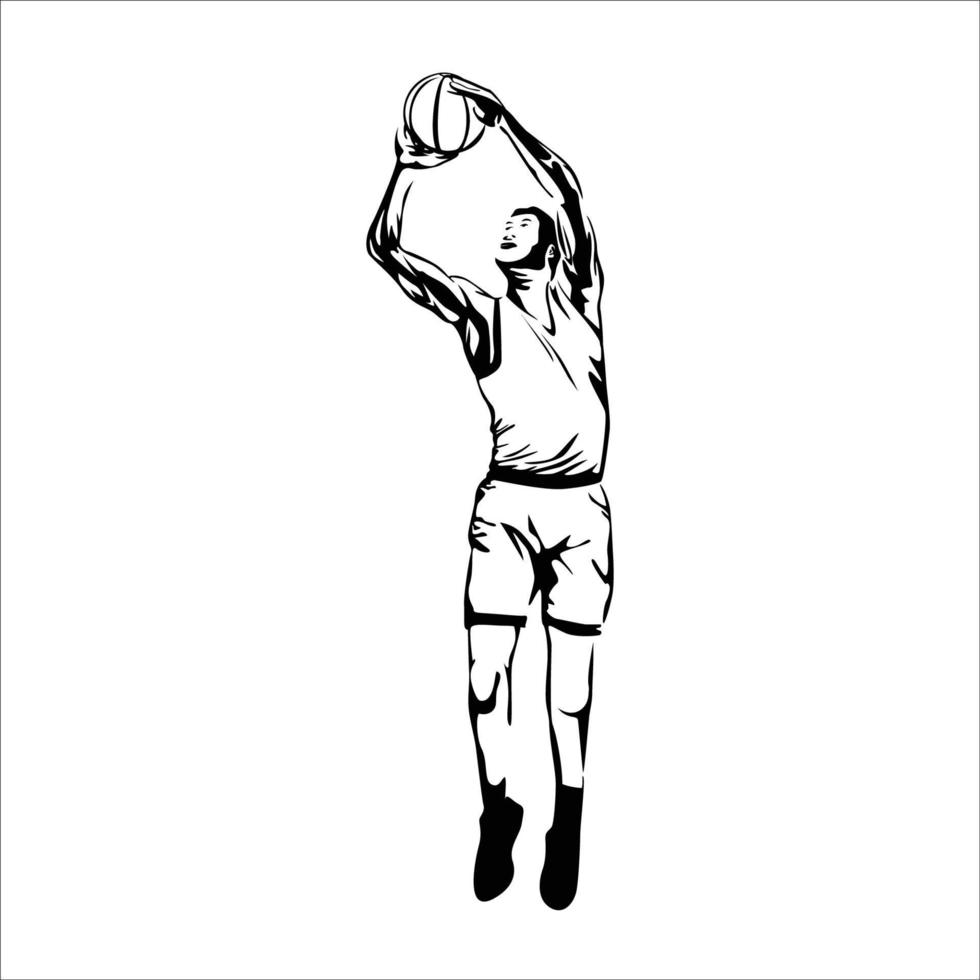 basketball player silhouette. man athlete sign and symbol. vector