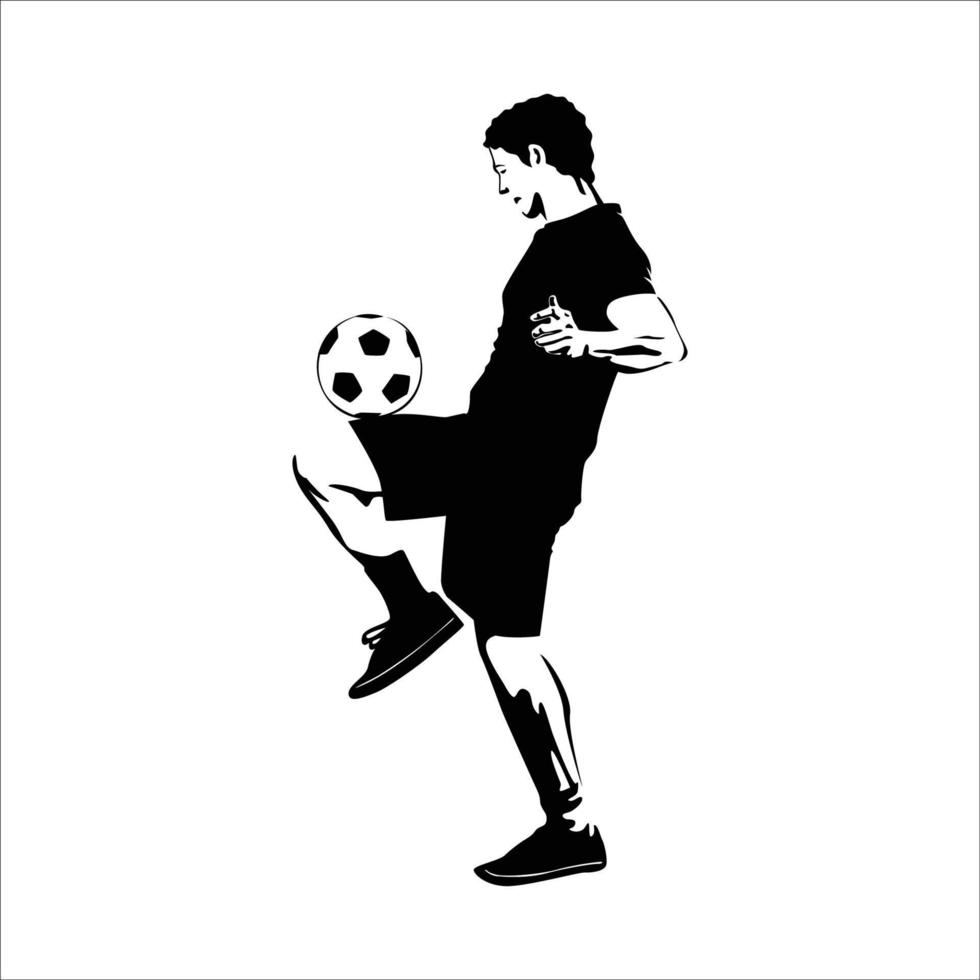 silueta de jugador de fútbol. ilustración de vector de hombre atleta.