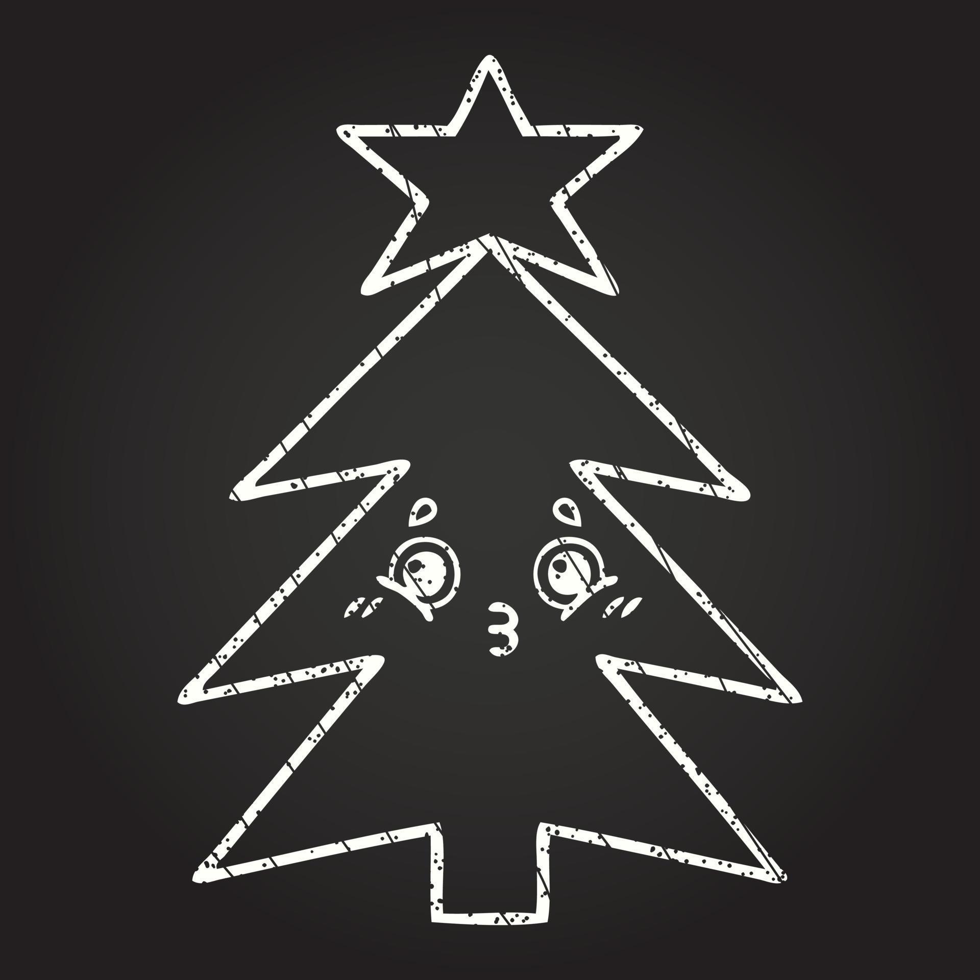 Christmas Tree Chalk Drawing 13107639 Vector Art at Vecteezy