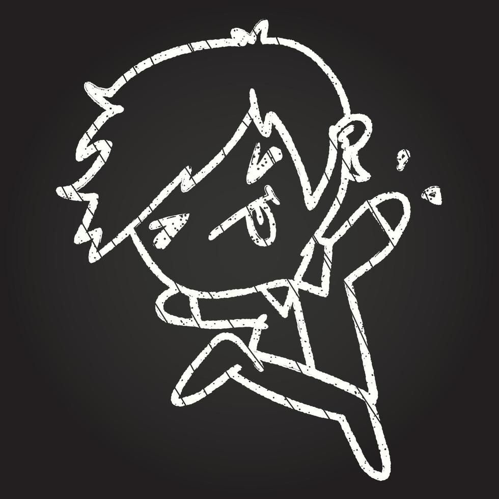 Frenetic Man Chalk Drawing vector