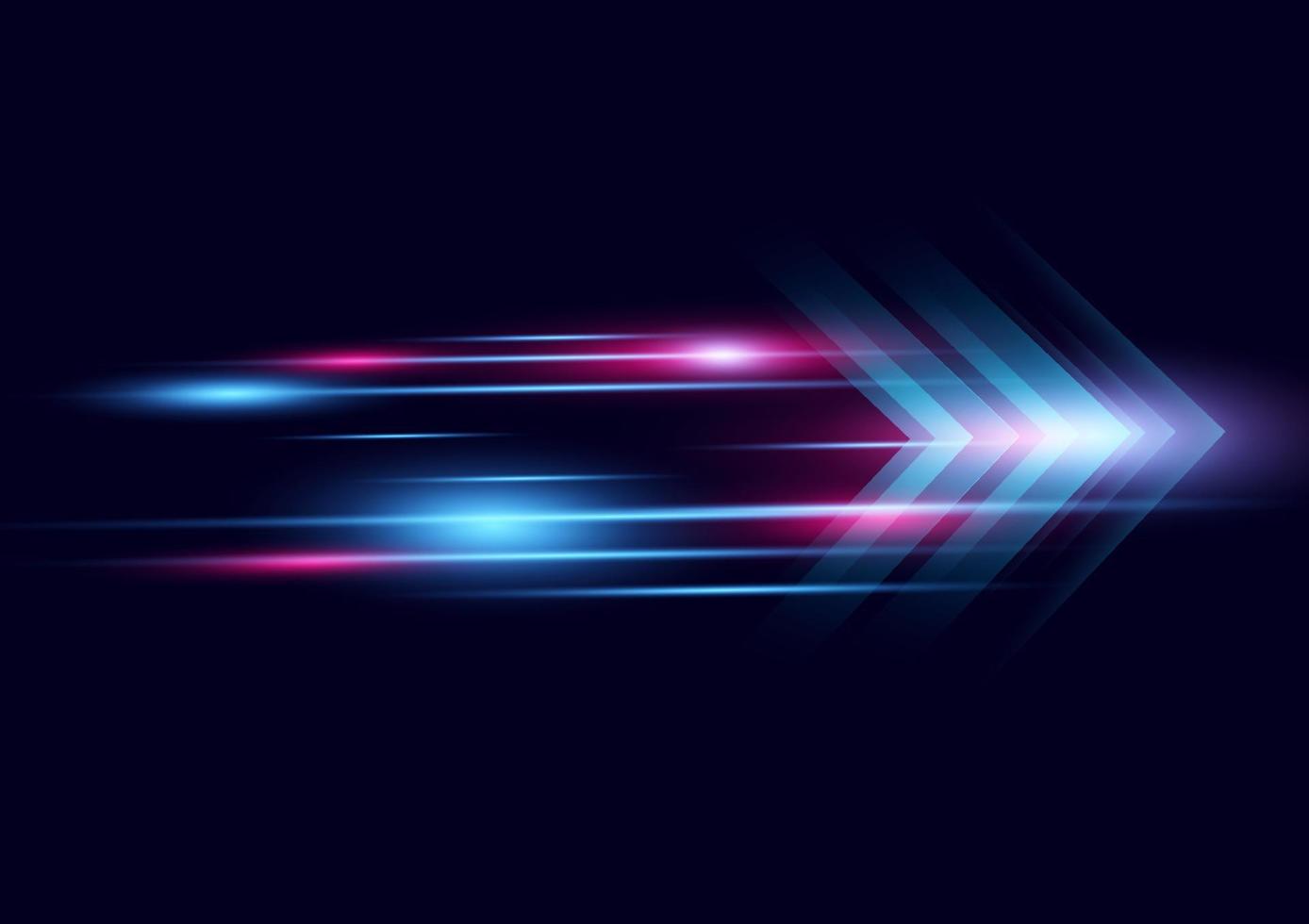 Abstract modern hight speed light arrow line technology effect on black background vector illustration.