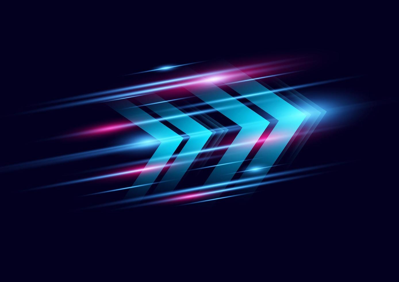 Abstract modern hight speed light arrow line technology effect on black background vector illustration.