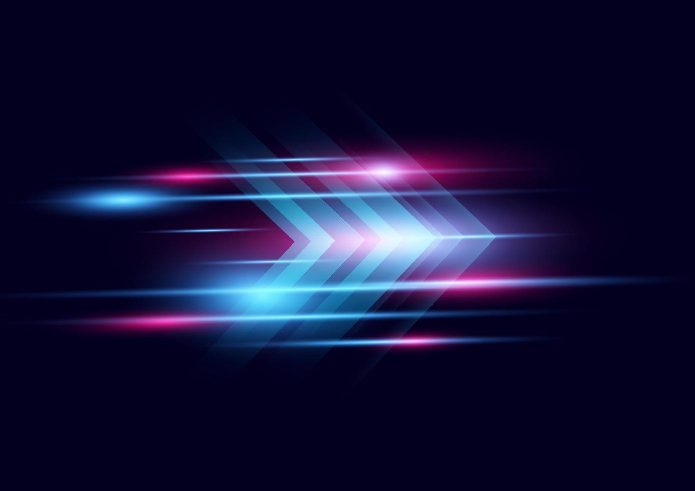 Abstract modern hight speed light arrow line technology effect on black background vector illustration.