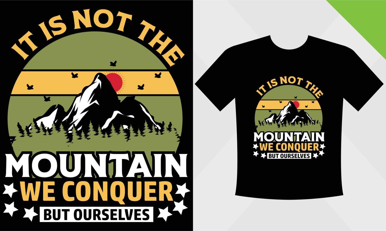 mountain t-shirt design template eps file for mountain vector