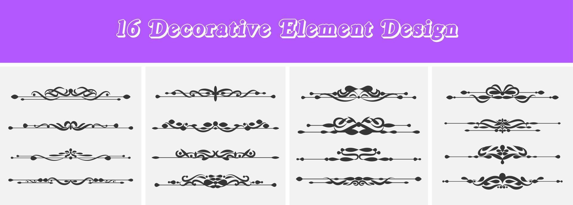 Creative hand drawn decorative divider ornament, vintage swirl, floral element template design set. vector