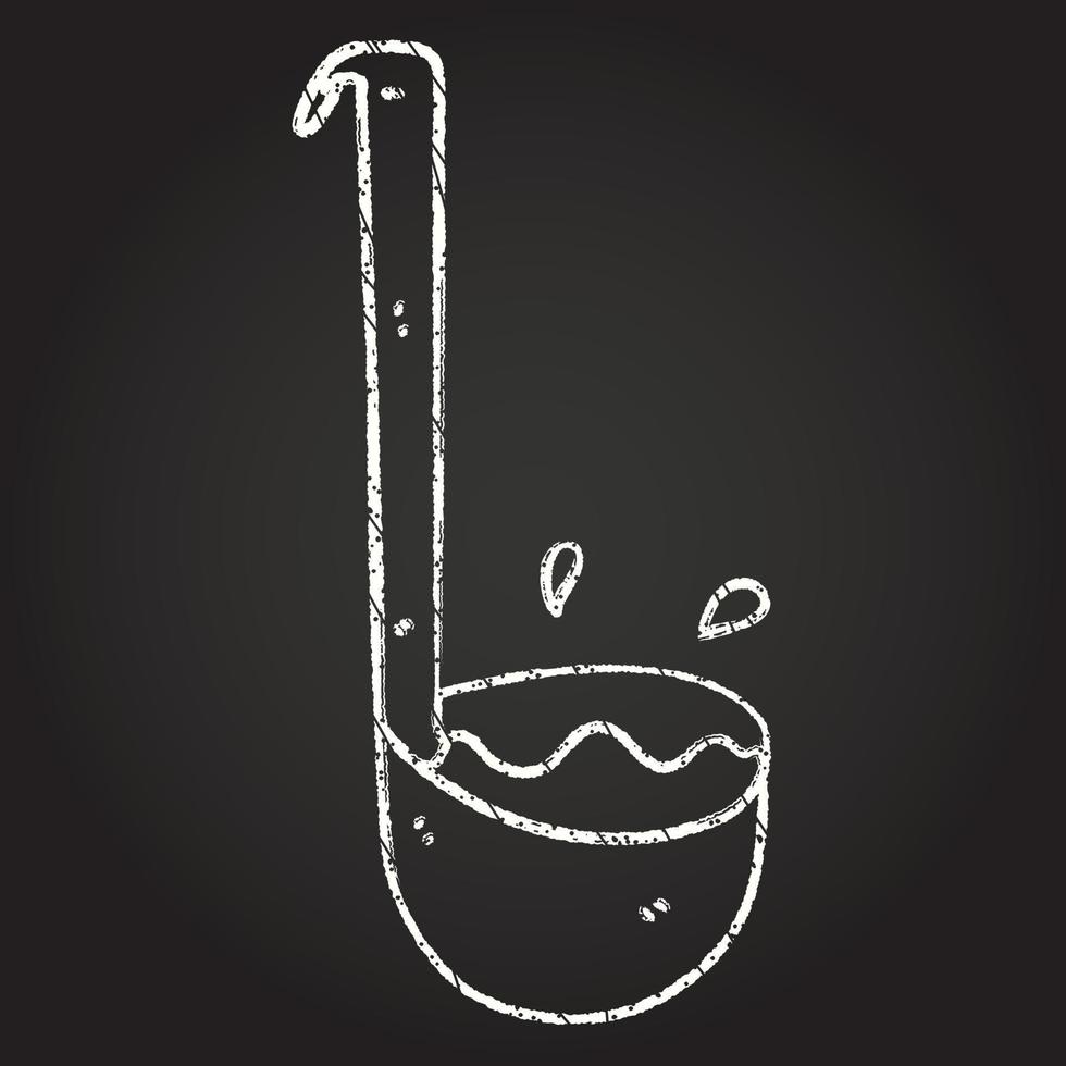 Soup Ladel Chalk Drawing vector