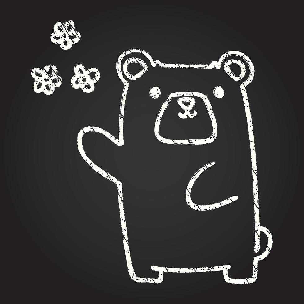 Cute Bear Chalk Drawing vector