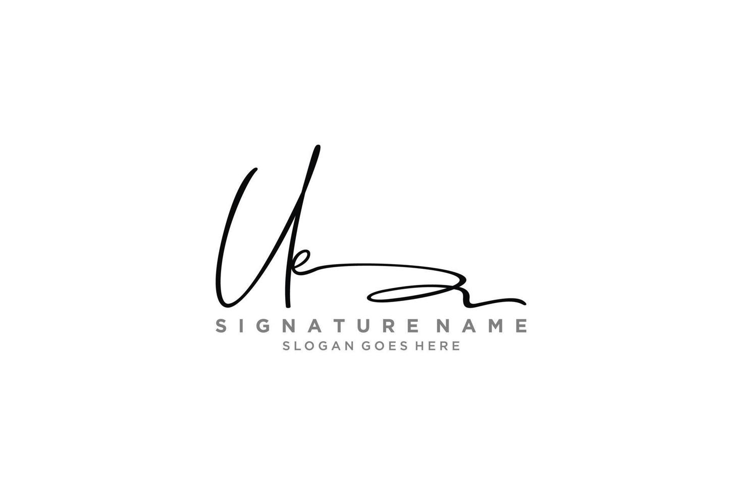 plantilla de logotipo de firma de carta inicial ue diseño elegante logotipo signo símbolo plantilla vector icono