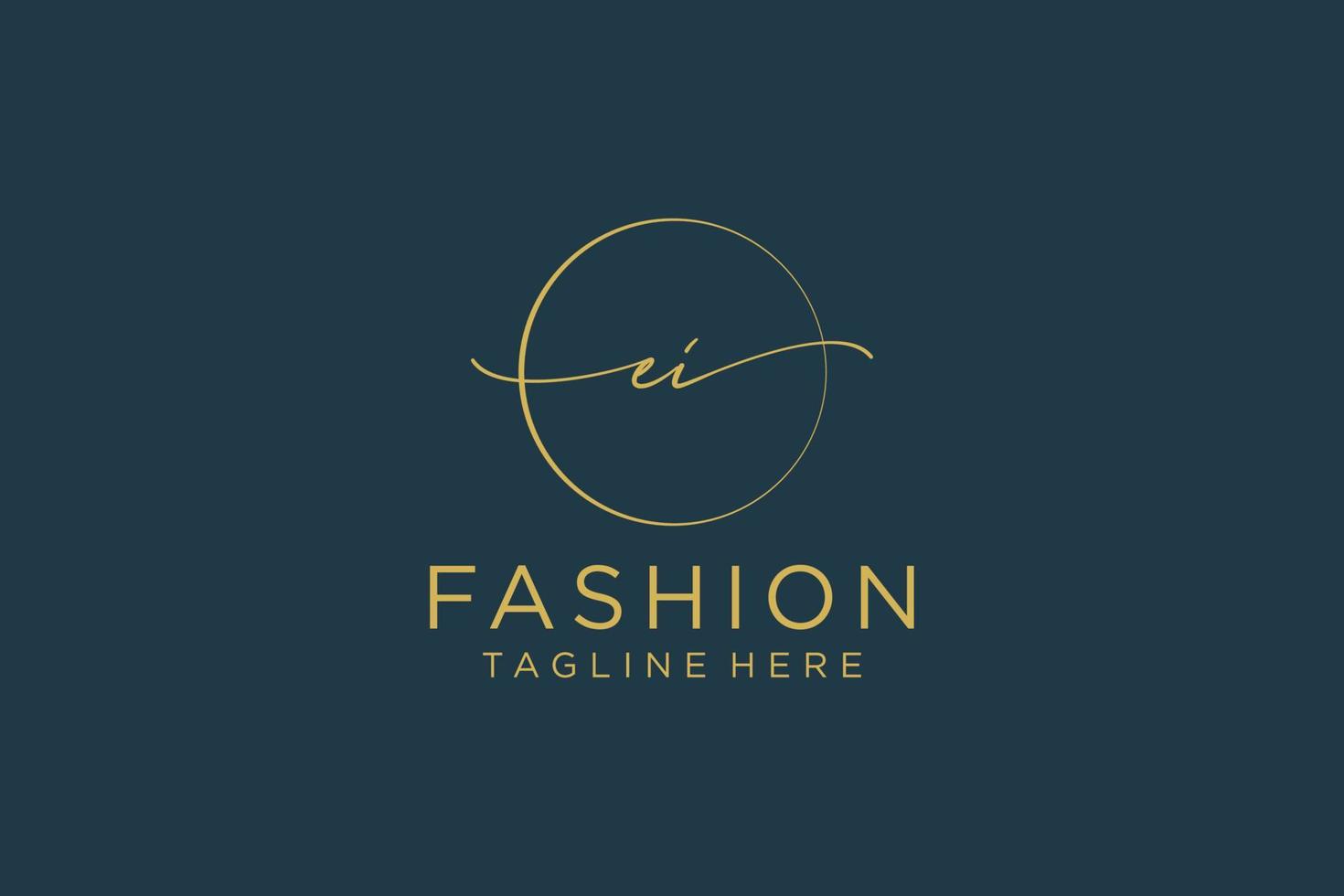initial EI Feminine logo beauty monogram and elegant logo design, handwriting logo of initial signature, wedding, fashion, floral and botanical with creative template. vector