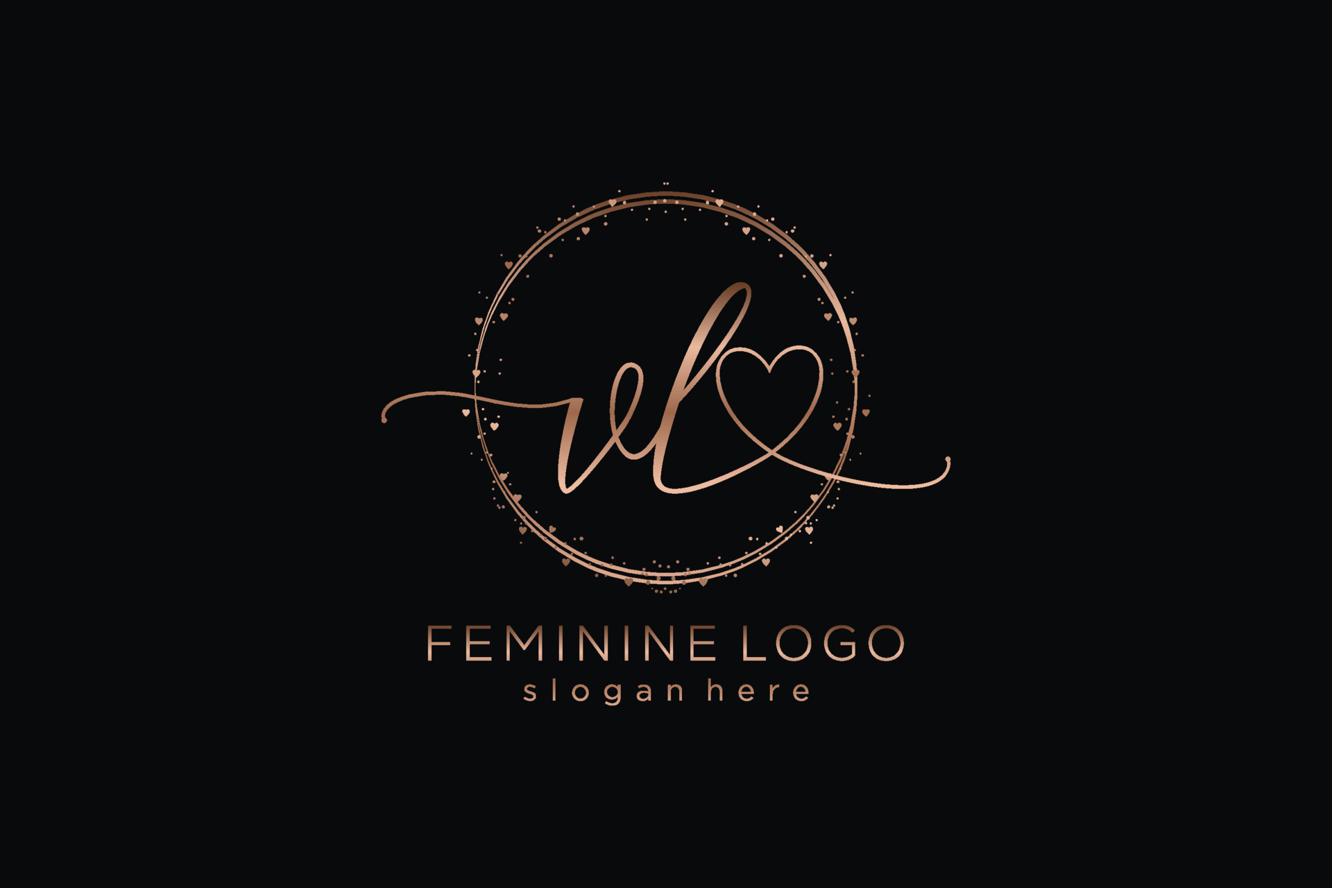Initial VL handwriting logo with circle template vector logo of