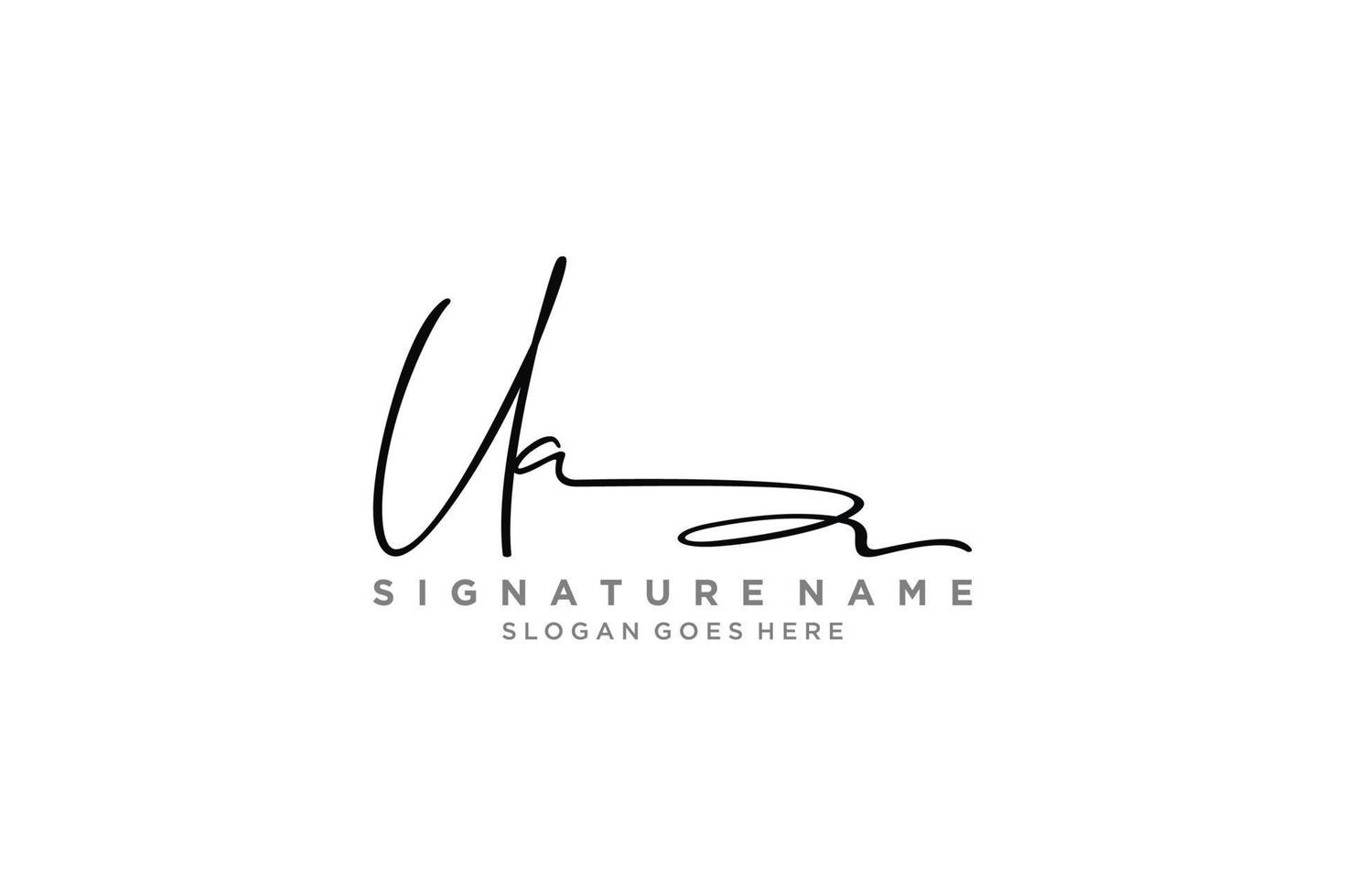 plantilla de logotipo de firma de letra ua inicial diseño elegante logotipo signo símbolo plantilla vector icono