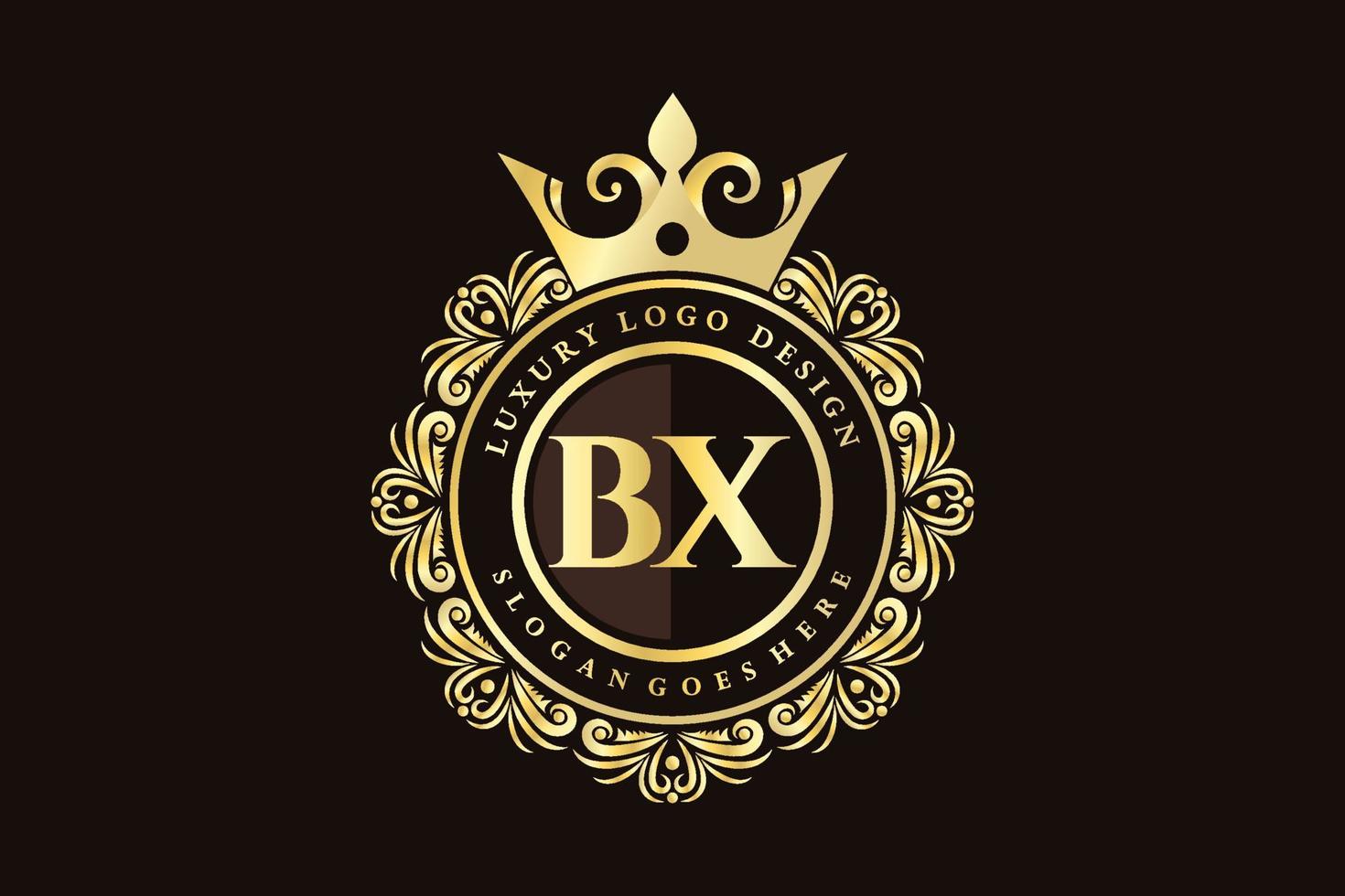 bx letra inicial oro caligráfico femenino floral dibujado a mano monograma heráldico antiguo estilo vintage diseño de logotipo de lujo vector premium