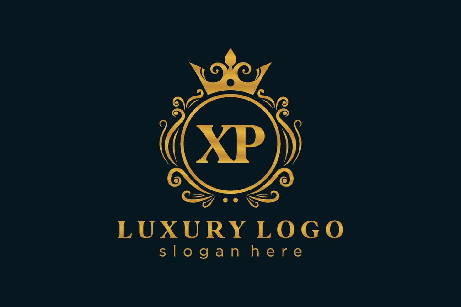 Initial XP Letter Royal Luxury Logo template in vector art for Restaurant, Royalty, Boutique, Cafe, Hotel, Heraldic, Jewelry, Fashion and other vector illustration.