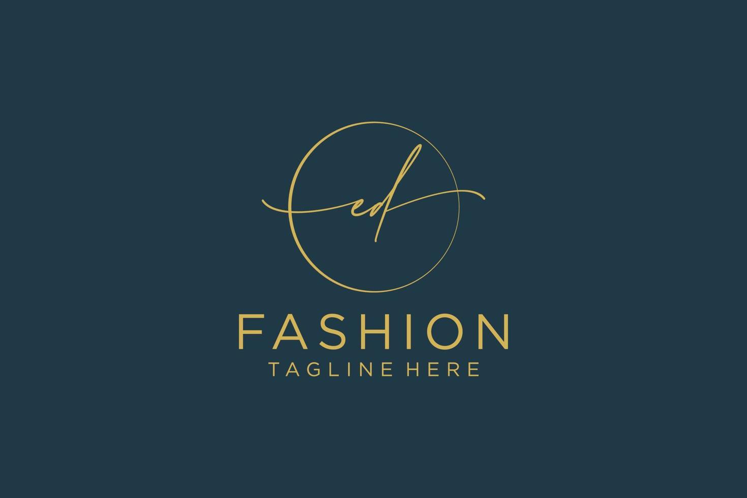 initial ED Feminine logo beauty monogram and elegant logo design, handwriting logo of initial signature, wedding, fashion, floral and botanical with creative template. vector