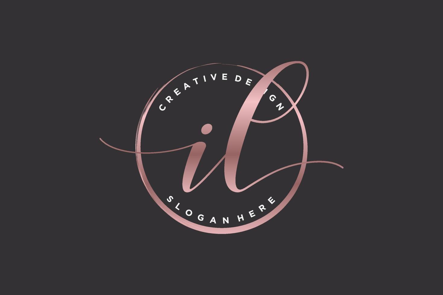 Initial IL handwriting logo with circle template vector signature, wedding, fashion, floral and botanical with creative template.