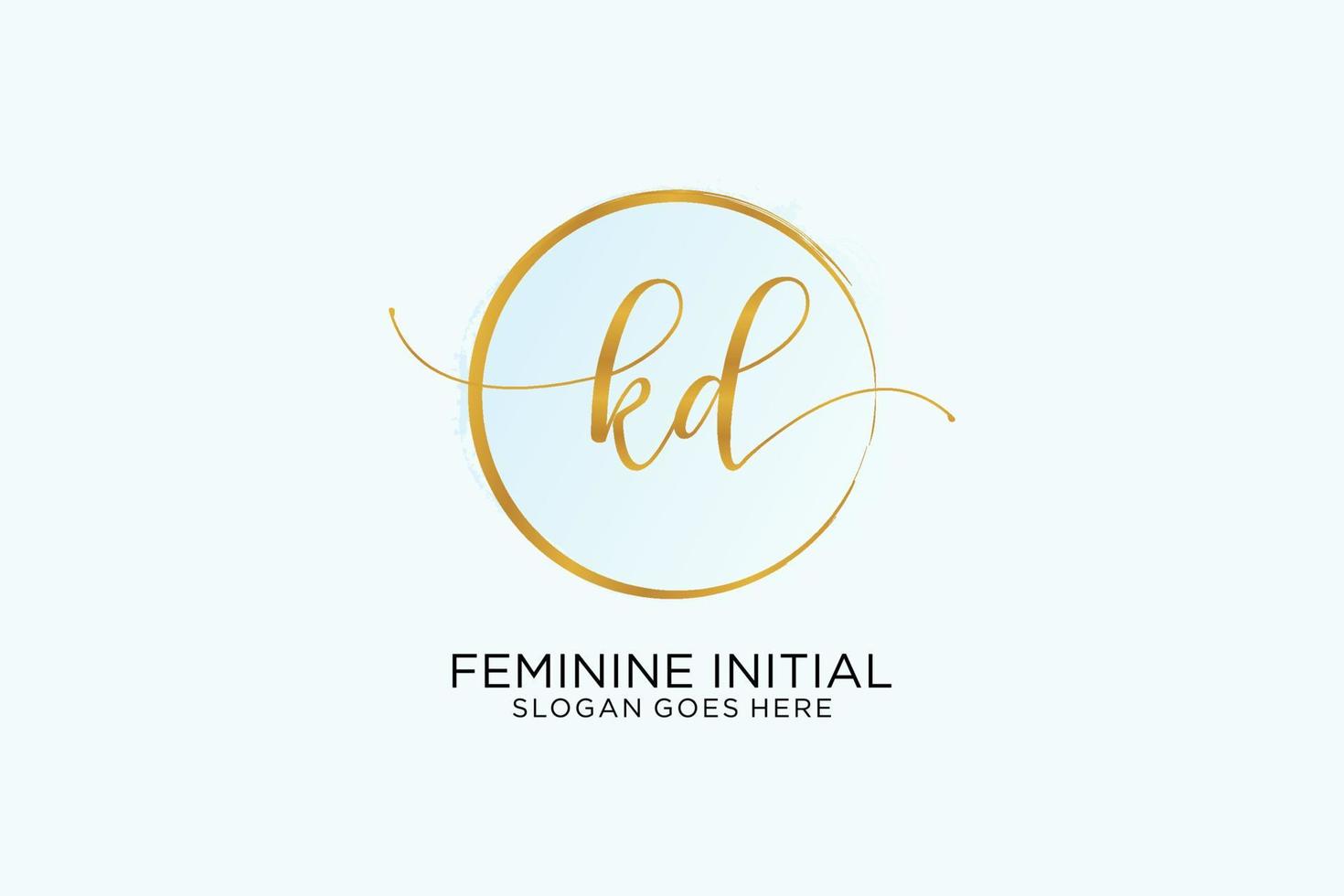 Initial KD handwriting logo with circle template vector signature, wedding, fashion, floral and botanical with creative template.