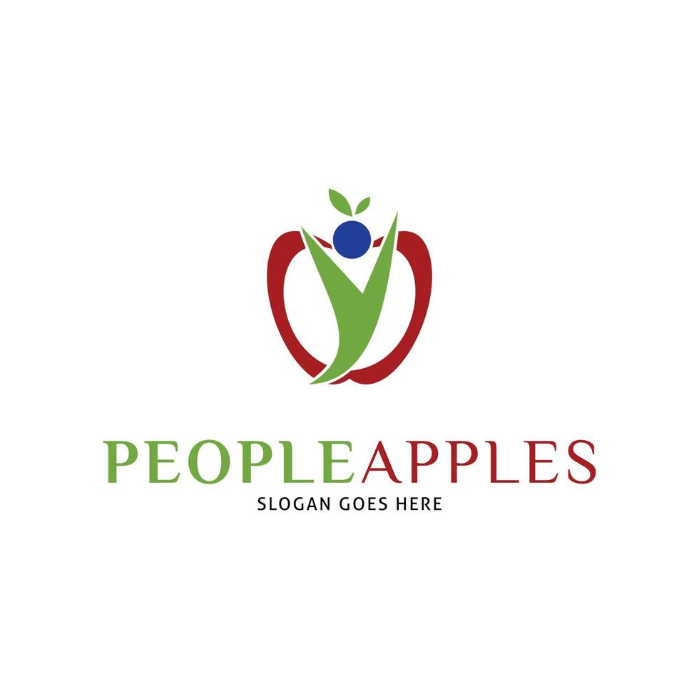 People with Apples Icon Vector Logo Template Illustration Design