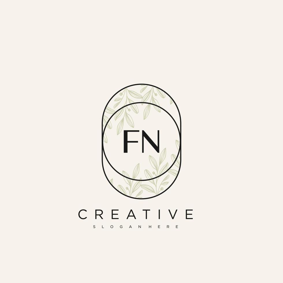 FN Initial Letter Flower Logo Template Vector premium vector art