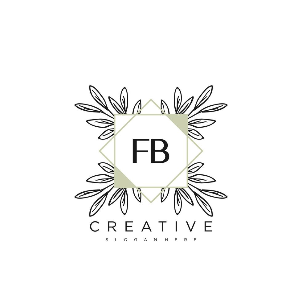 FB Initial Letter Flower Logo Template Vector premium vector art
