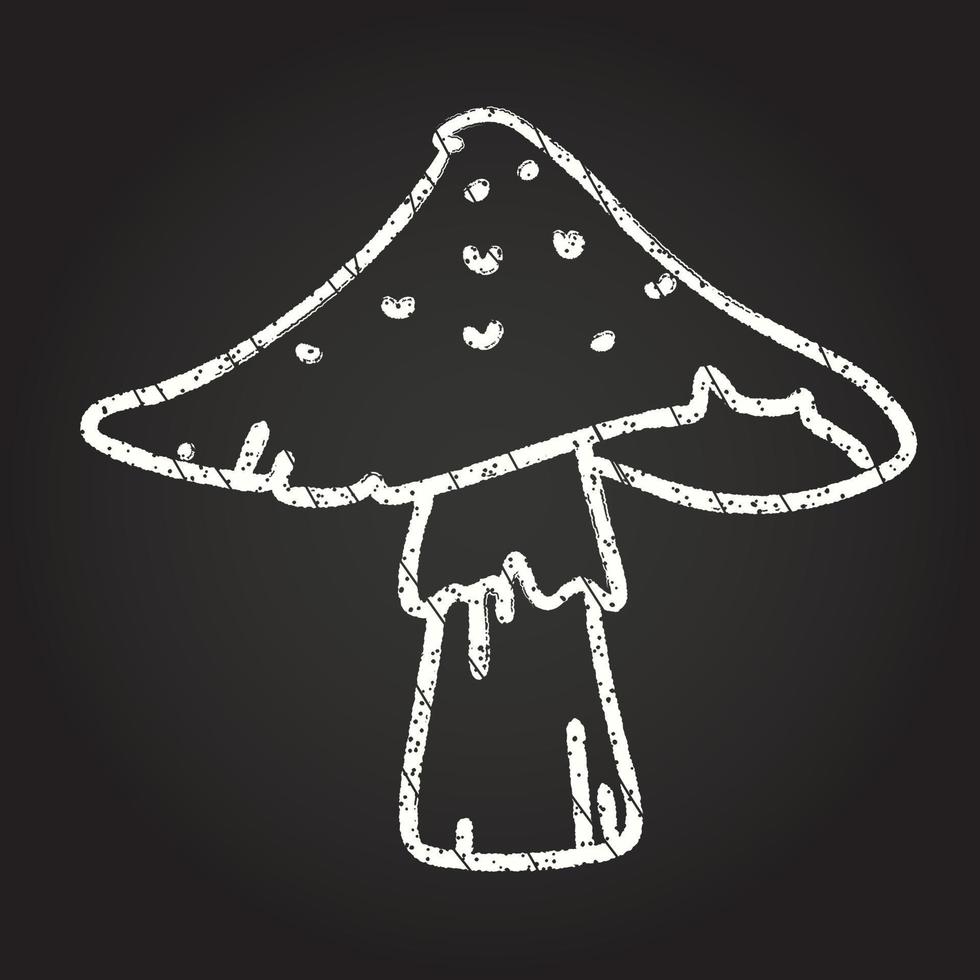 Wild Mushroom Chalk Drawing vector