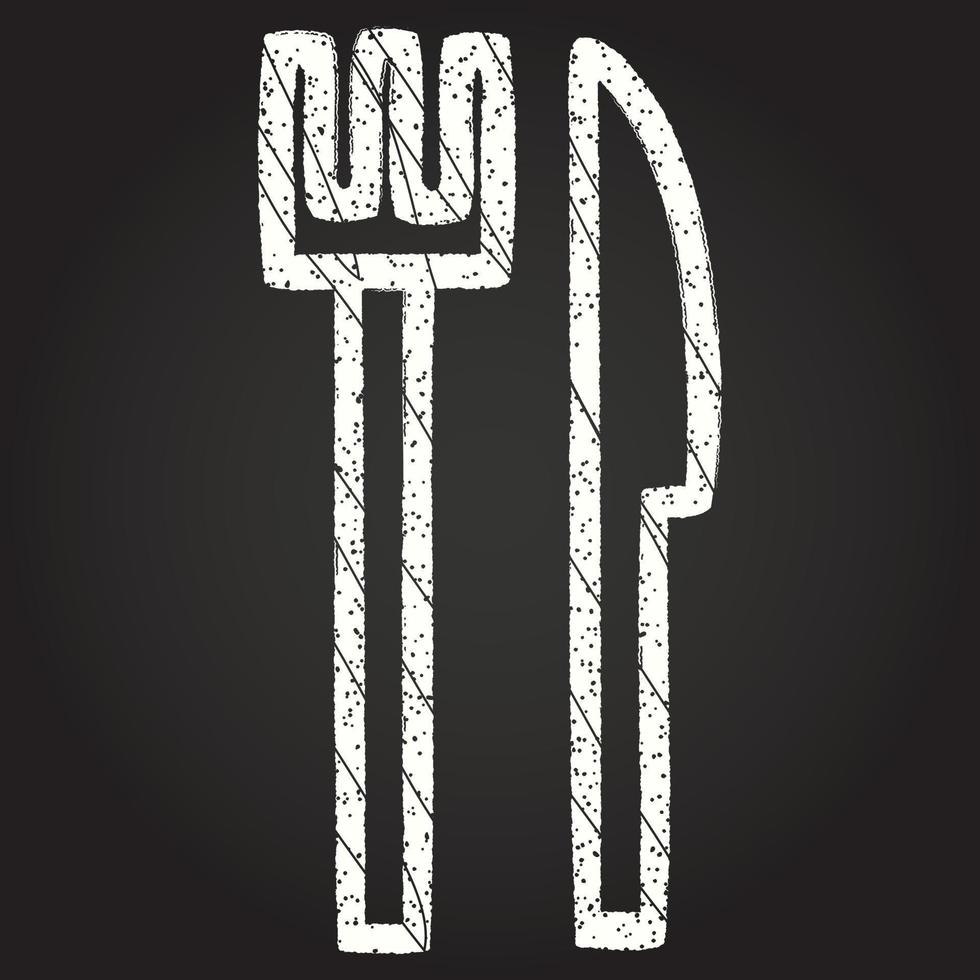 Cutlery Chalk Drawing vector