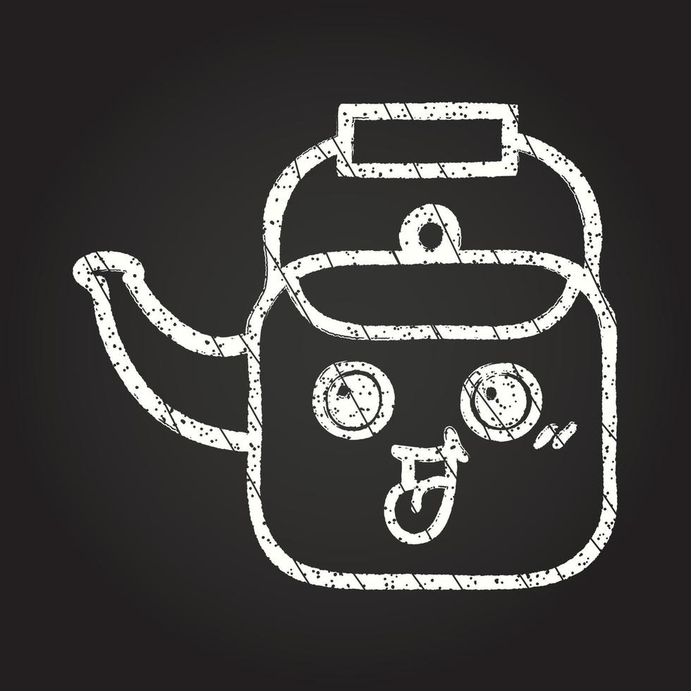 Happy Kettle Chalk Drawing vector