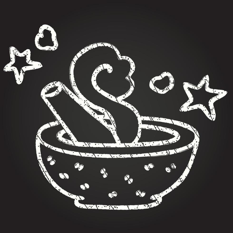 Magical Pestle Chalk Drawing vector