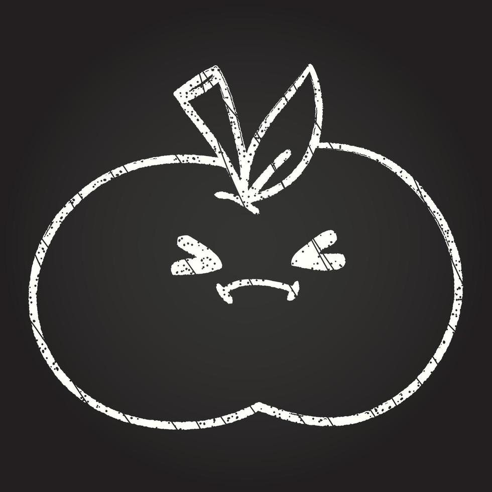 Angry Apple Chalk Drawing vector