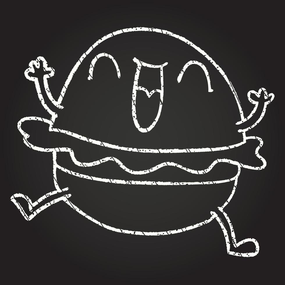 Dancing Burger Chalk Drawing vector