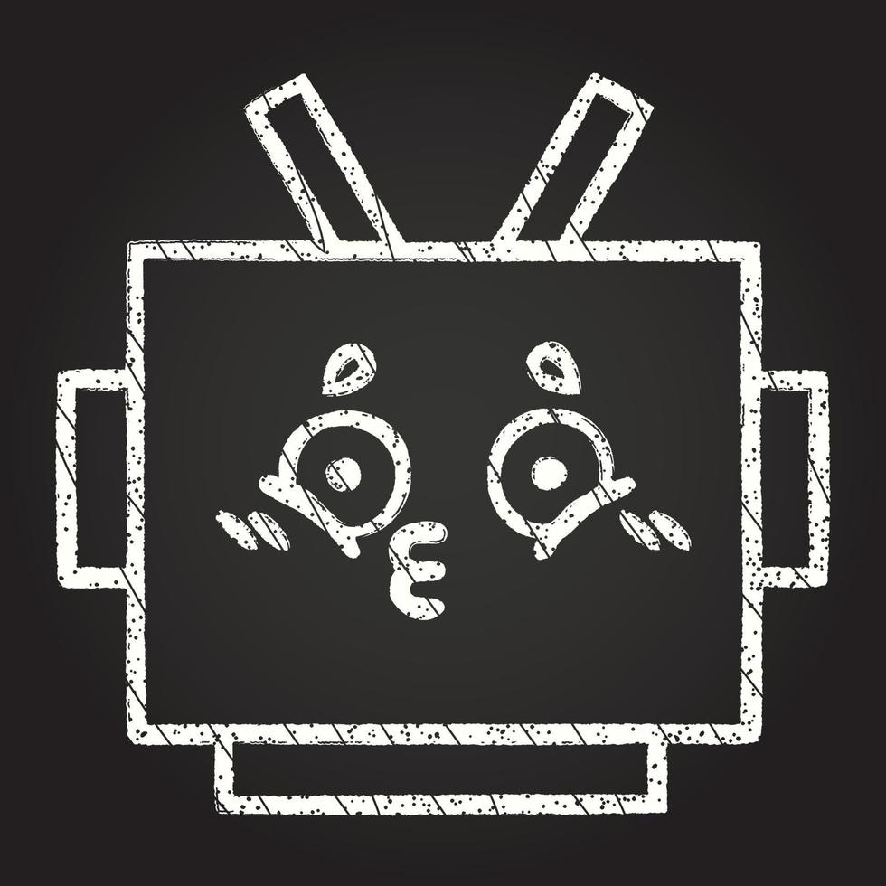 Robot Chalk Drawing vector