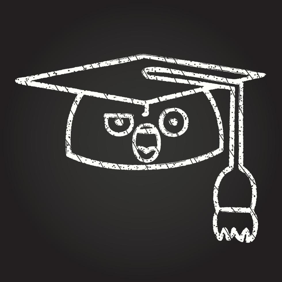 Graduation Cap Chalk Drawing vector