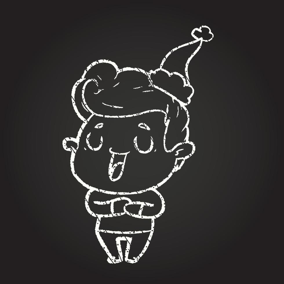 Christmas Man Chalk Drawing vector