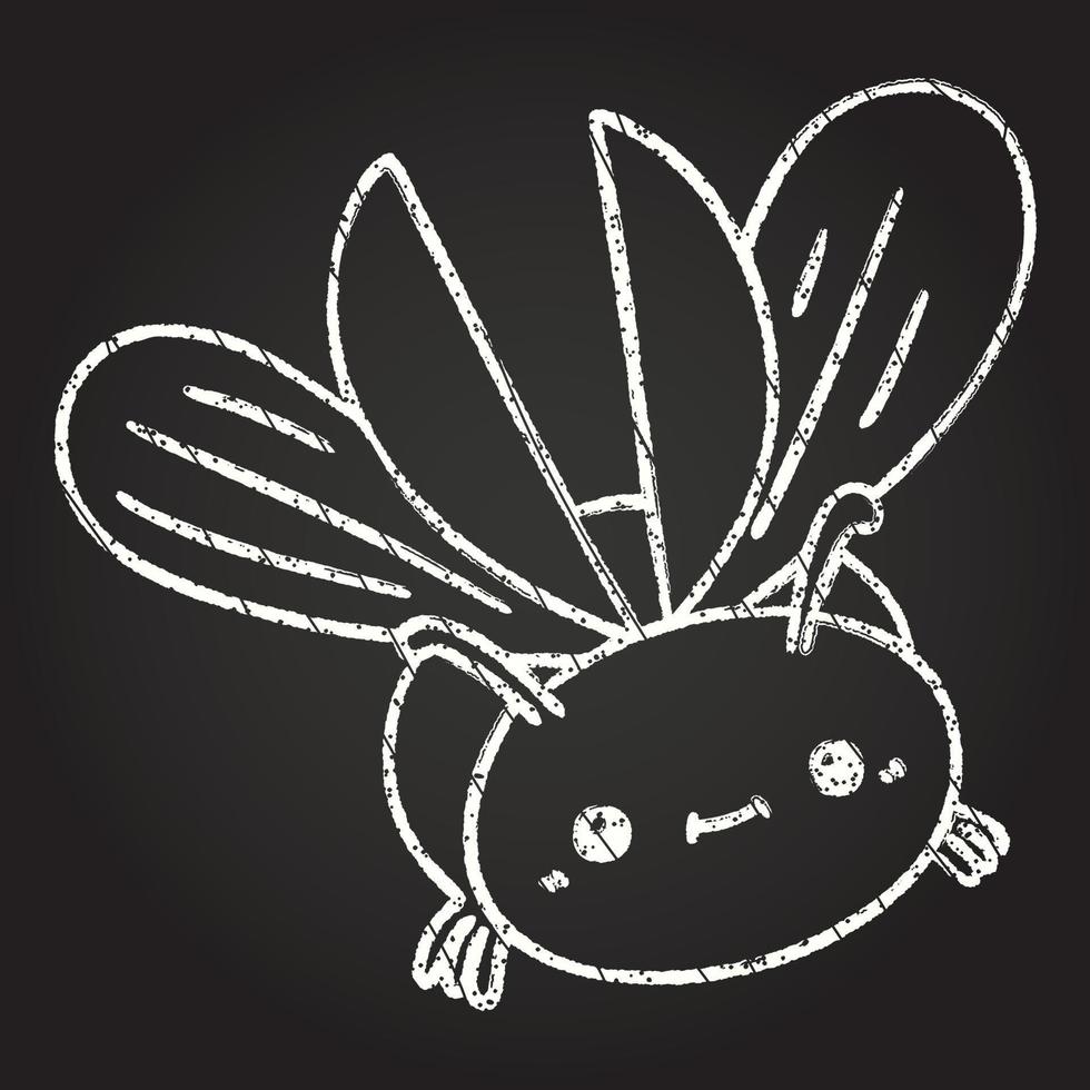 Flying Bug Chalk Drawing vector