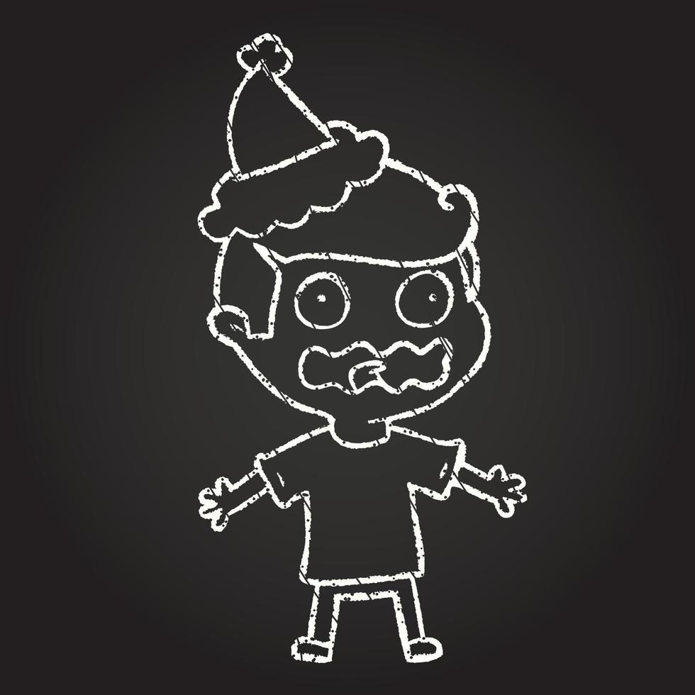 Christmas Man Chalk Drawing vector