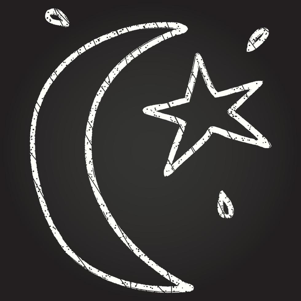 Moon Star Chalk Drawing vector